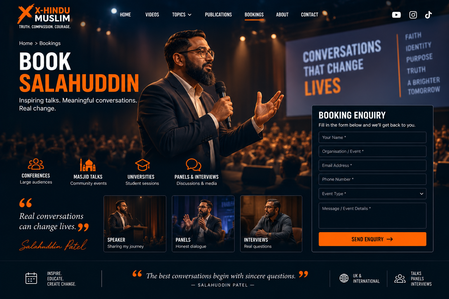 Bookings cinematic page